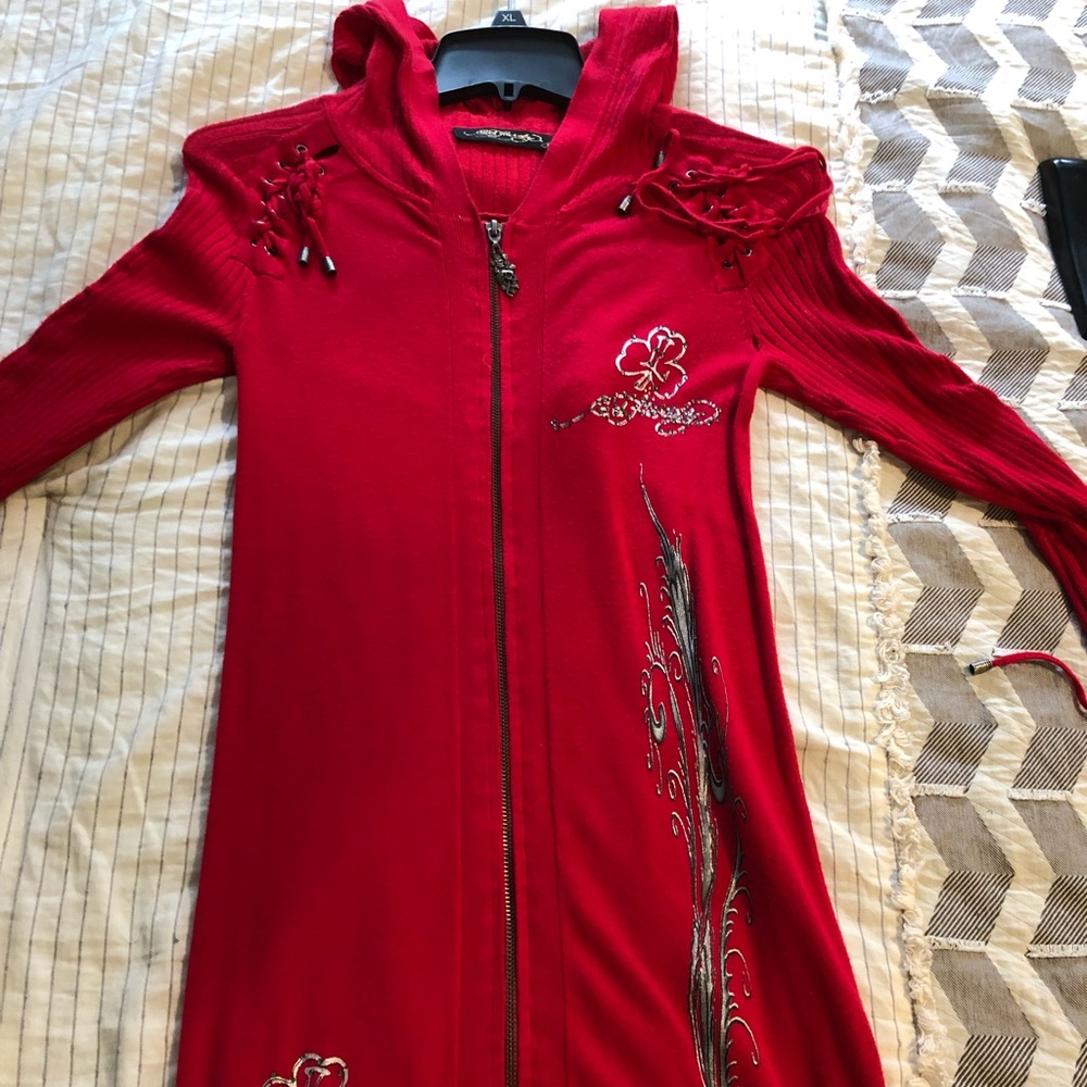 Ed Hardy Knit Dress with Hoodie